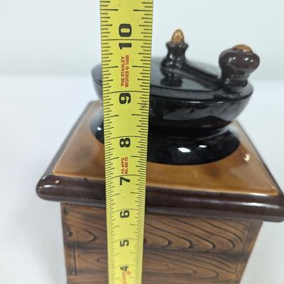 Vintage Ceramic Coffee Grinder Cookie Jar