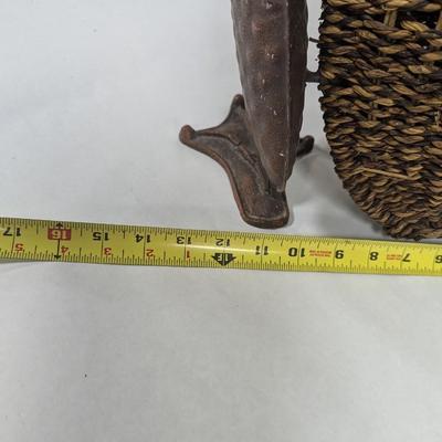Vintage Metal & Rattan Patio Frog