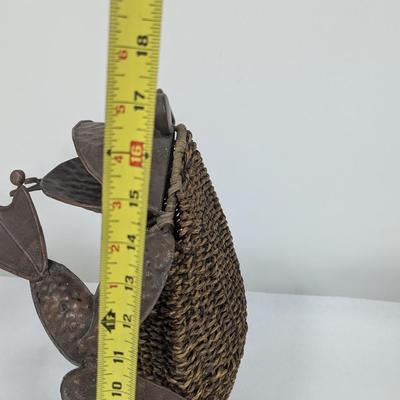 Vintage Metal & Rattan Patio Frog