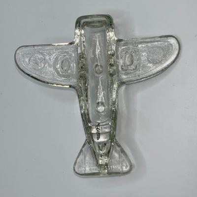 Antique Glass Airplane Candy Container