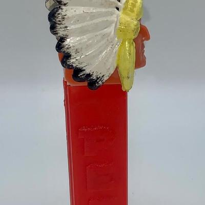 Vintage 2.6 No Feet PEZ - Indian Chief With Headdress
