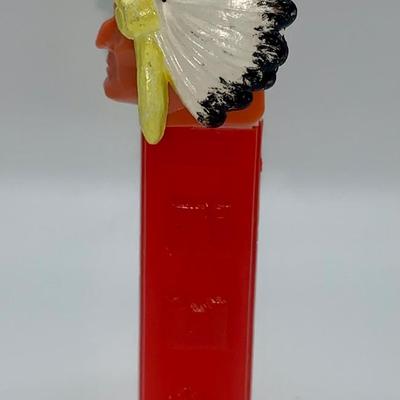 Vintage 2.6 No Feet PEZ - Indian Chief With Headdress