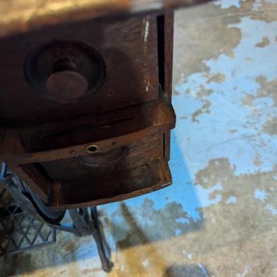 Vintage Sewing Cabinet With Plymouth Machine On Wheels