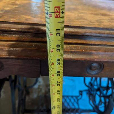 Vintage Sewing Cabinet With Plymouth Machine On Wheels