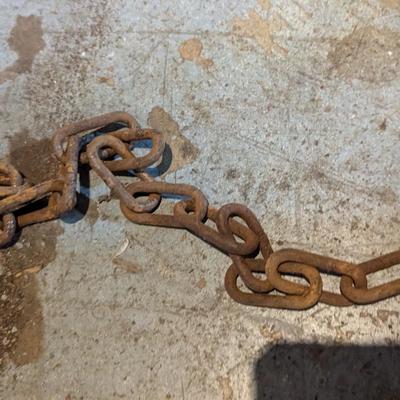 Antique Forged Chain With Hooks 40 1/2'"