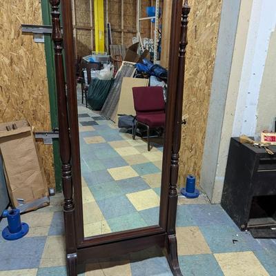 Wooden Tilting Length Standing Mirror