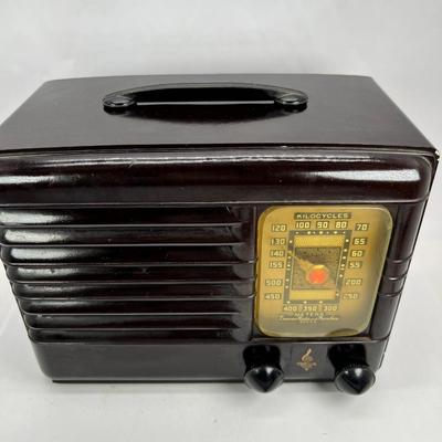 Emerson Vintage Tube Bakelite Antique Radio 518 with tubes intact