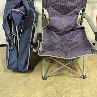 Pair Of Cushioned Folding Travel Chairs