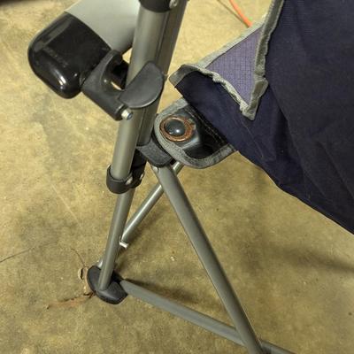 Pair Of Cushioned Folding Travel Chairs