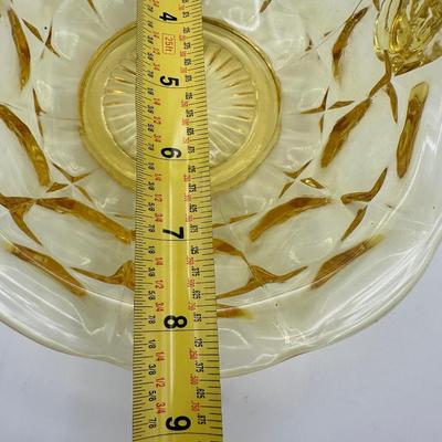 Vintage Indiana Glass Yellow Basket Stamped J.D.