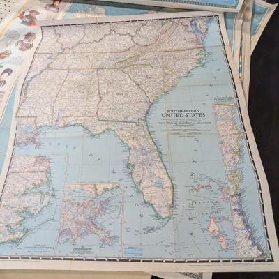 30 - National Geographic Magazine World Historical Maps 1930's/1940's/1950's Lot 2