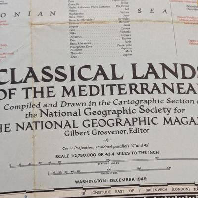 30 - National Geographic Magazine World Historical Maps 1930's/1940's/1950's Lot 2