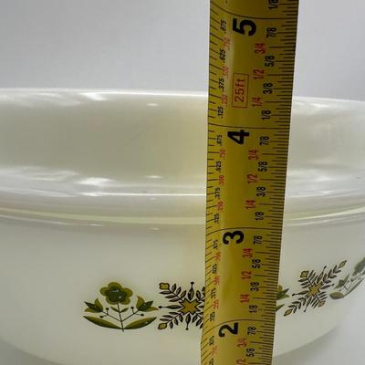 ANCHOR HOCKING Fire King Meadow Green Casserole Dish