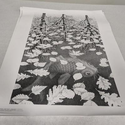 4 - M.C. Escher Lithos (see all pictures) 1 Litho Is Signed
