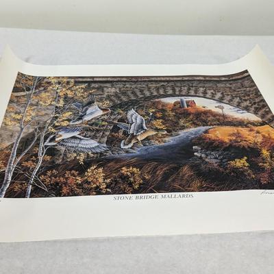 Donald Blakney Stone Bridge Mallards Print Signed & Numbered