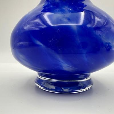 Blown Flower Art Glass and a Ruffled Edged Vase