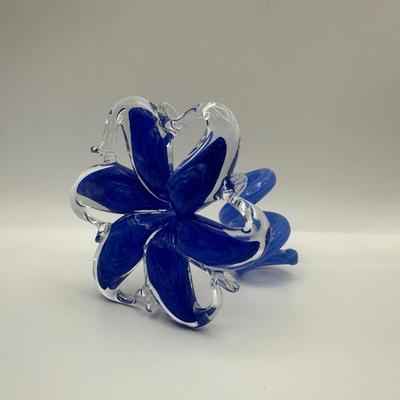 Blown Flower Art Glass and a Ruffled Edged Vase