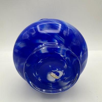 Blown Flower Art Glass and a Ruffled Edged Vase