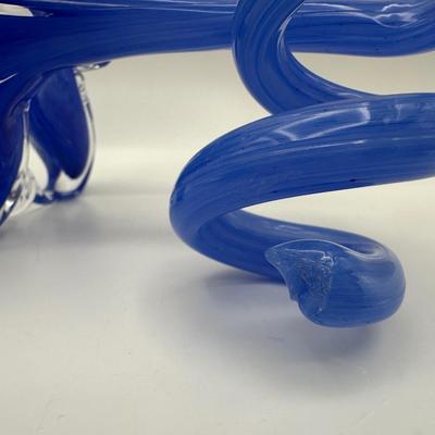 Blown Flower Art Glass and a Ruffled Edged Vase