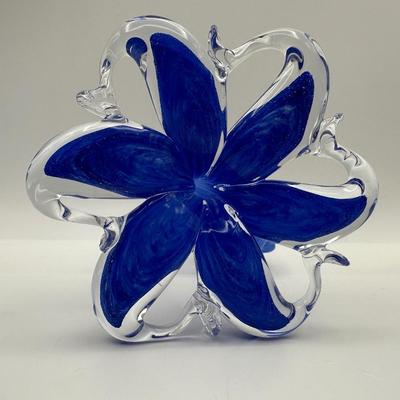 Blown Flower Art Glass and a Ruffled Edged Vase