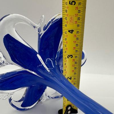 Blown Flower Art Glass and a Ruffled Edged Vase