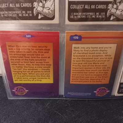 ELVIS PRESLEY SCRAPBOOK INCLUDES TRADING CARDS, CD AND PHOTO ON WOOD