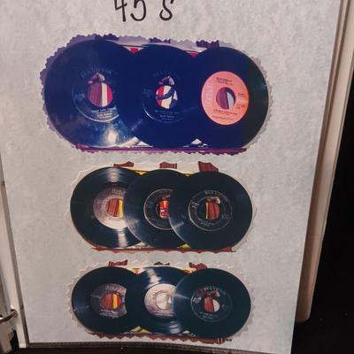 ELVIS PRESLEY SCRAPBOOK INCLUDES TRADING CARDS, CD AND PHOTO ON WOOD