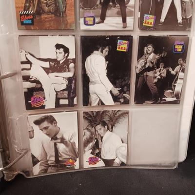 ELVIS PRESLEY SCRAPBOOK INCLUDES TRADING CARDS, CD AND PHOTO ON WOOD