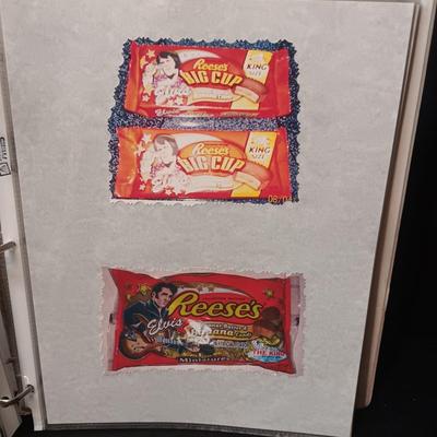 ELVIS PRESLEY SCRAPBOOK INCLUDES TRADING CARDS, CD AND PHOTO ON WOOD