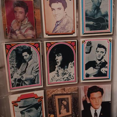 ELVIS PRESLEY SCRAPBOOK INCLUDES TRADING CARDS, CD AND PHOTO ON WOOD