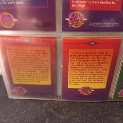 ELVIS PRESLEY SCRAPBOOK INCLUDES TRADING CARDS, CD AND PHOTO ON WOOD