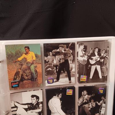 ELVIS PRESLEY SCRAPBOOK INCLUDES TRADING CARDS, CD AND PHOTO ON WOOD