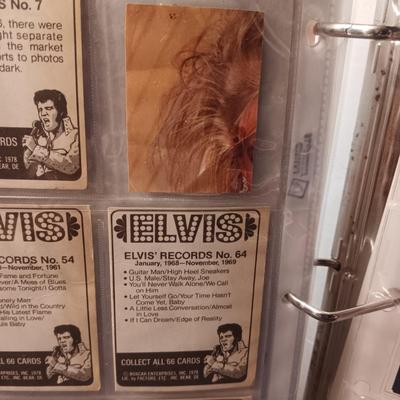 ELVIS PRESLEY SCRAPBOOK INCLUDES TRADING CARDS, CD AND PHOTO ON WOOD