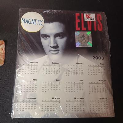 FRAMED ELVIS POSTER AND SOME MAGNETS
