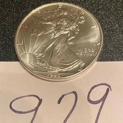 1993 American Eagle Silver Dollar Coin
