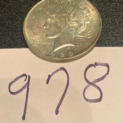 1922 P Silver Peace Dollar Coin