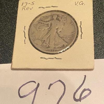 1917 US Liberty Walking Silver Half Dollar