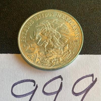 1968 25 Peso Mexico Olympic Silver Coin
