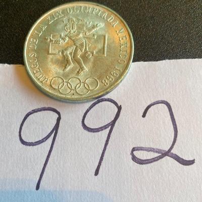 Mexico 1968 Silver Olympic Coin