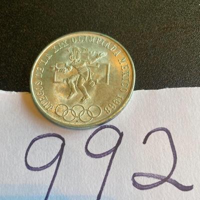 Mexico 1968 Silver Olympic Coin