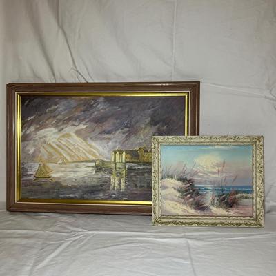 Anna Maria Harbor Scene & Sand Dune Paintings (P-RG)