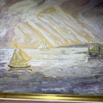 Anna Maria Harbor Scene & Sand Dune Paintings (P-RG)