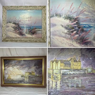 Anna Maria Harbor Scene & Sand Dune Paintings (P-RG)