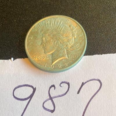 1922 Silver Peace Dollar