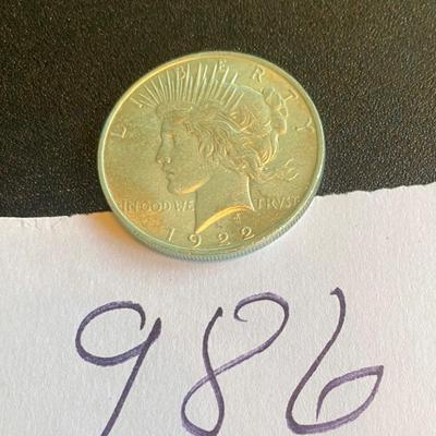 1922 Silver Peace Dollar