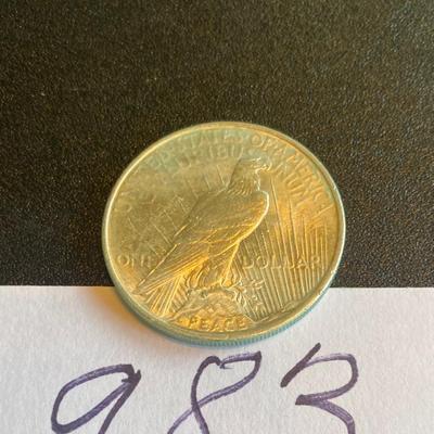 1923 Silver Peace Dollar Coin