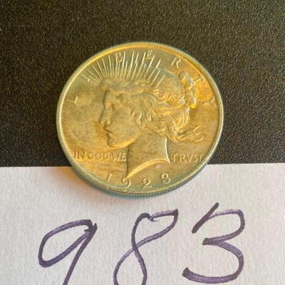 1923 Silver Peace Dollar Coin