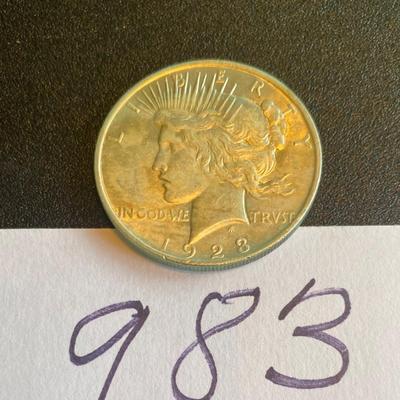 1923 Silver Peace Dollar Coin