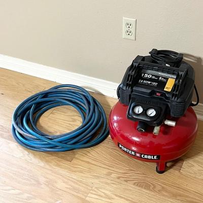 PORTER CABLE ~ 150 PSI Air Compressor With NAPA Hose