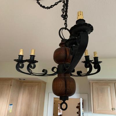Wooden and Metal Chandelier (K-KD)